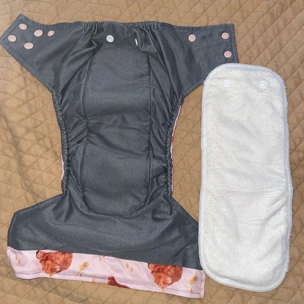 Chicken Diaper Cover with Snap Closures WITH bag